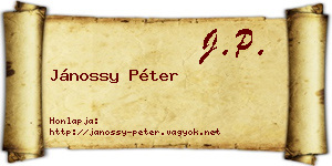 Jánossy Péter névjegykártya
