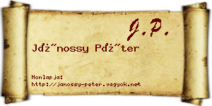 Jánossy Péter névjegykártya