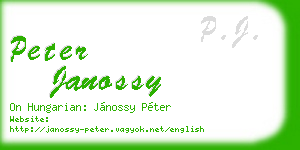 peter janossy business card