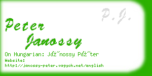 peter janossy business card